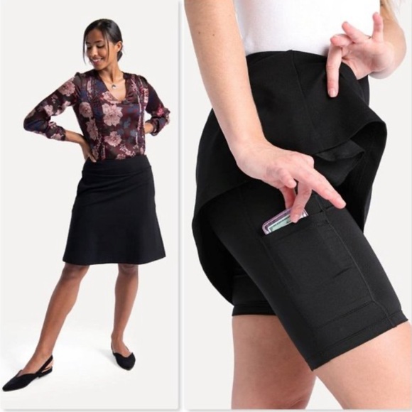 Betabrand Pants - Betabrand Work-It Skort Black Built In Shorts